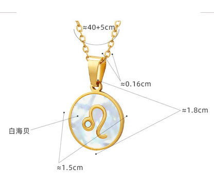 Exquisite Sternzeichen-Halskette mit weißem Muschel-Design-Anhänger