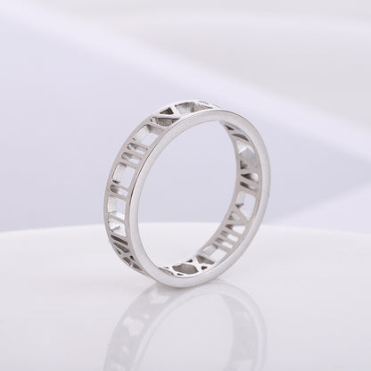 Aus 925 Sterling-Silber trendiger Persönlichkeits-Ring, kann individuell gestaltet werden, einfacher Ring mit Namensdesign